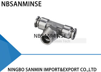 NBSANMINSE SSPT M5 M6 ώθηση 1/8 1/4 3/8 1/2 ανοξείδωτου SS316L στην πνευματική τροφίμων συναρμολόγηση γραμμάτων Τ κλάδων βαθμού αρσενική