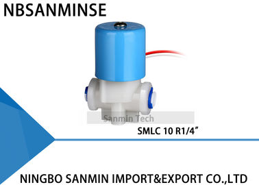 Plastic Brass Solenoid Valve Normally Closed Direct Acting R 1/4" Quick Connected Pipe