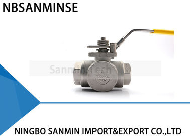 3 Way Hydraulic Ball Valve 1 Inch 1000psi WOG CF8M3K-1 Stainless Steel SS316 Oil And Gas Pipe Line