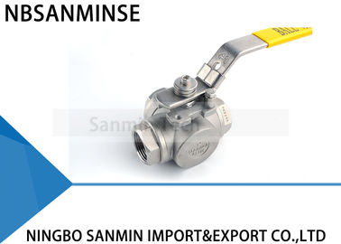 3 Way Hydraulic Ball Valve 1 Inch 1000psi WOG CF8M3K-1 Stainless Steel SS316 Oil And Gas Pipe Line