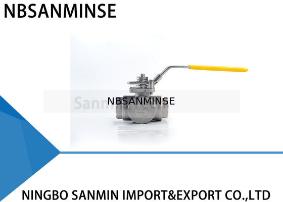 3 υδραυλική βαλβίδα υψηλών σφαιρών τρόπων ΞΈΝΟΣ cf8m3k-1 1 ίντσας 1000psi πετρέλαιο ανοξείδωτου SS316 και γραμμή σωλήνων φυσικού αερίου