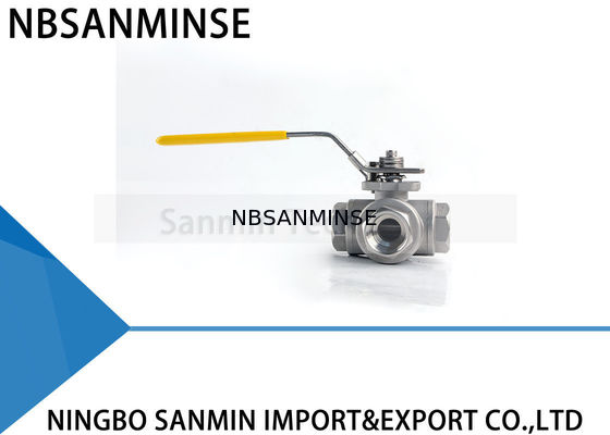 3 υδραυλική βαλβίδα υψηλών σφαιρών τρόπων ΞΈΝΟΣ cf8m3k-1 1 ίντσας 1000psi πετρέλαιο ανοξείδωτου SS316 και γραμμή σωλήνων φυσικού αερίου