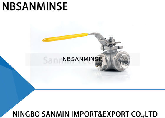 3 υδραυλική βαλβίδα υψηλών σφαιρών τρόπων ΞΈΝΟΣ cf8m3k-1 1 ίντσας 1000psi πετρέλαιο ανοξείδωτου SS316 και γραμμή σωλήνων φυσικού αερίου