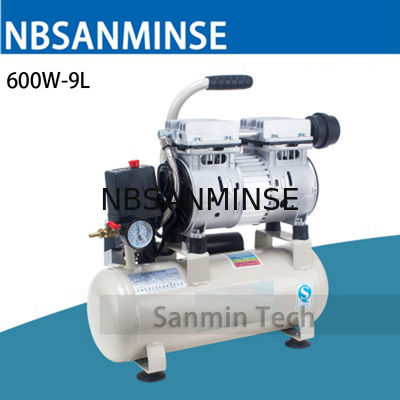 600W - 9L μίνι αεροσυμπιεστών Oilless εγχώρια εφαρμογή AC220V εργασίας υψηλού βουβή σχεδίου ξύλινη υψηλή - ποιότητα Sanmin
